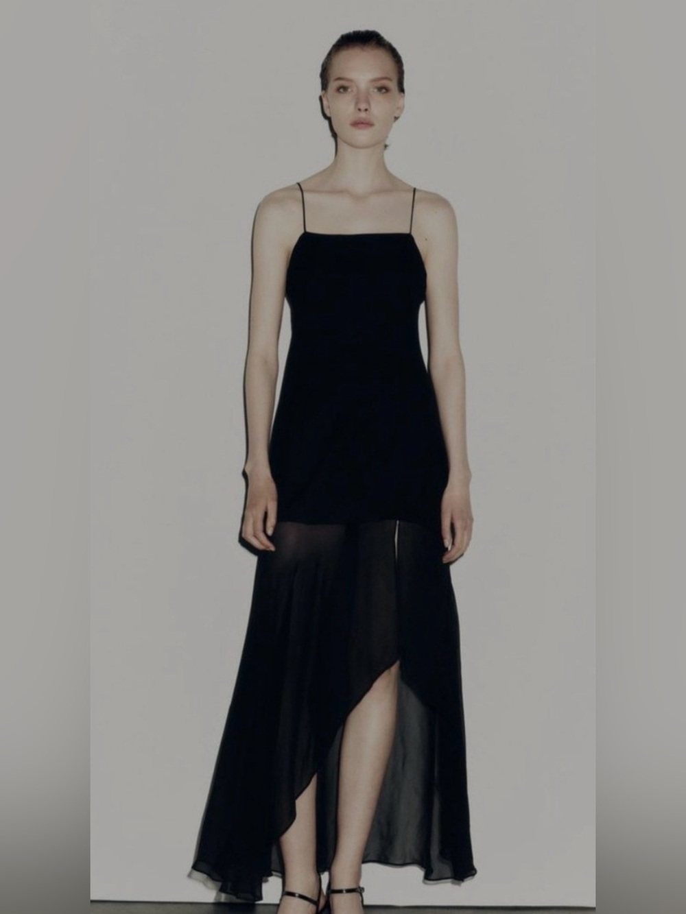 Zara limited edition contrast black dress NWT